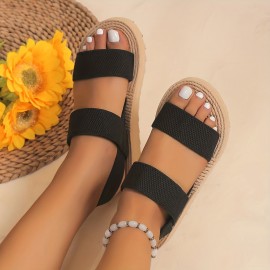 Women's Flat Sandals, Casual Elastic Band Summer Sandals, Women's Comfortable Beach Sandals
