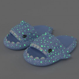 Women's Luminous Shark House Slides, Summer Soft Sole Pillow Slides, Anti-skid Home Slides