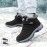 Women's Solid Color Sneakers, High-top Velvet Warm Fuzzy Soft Sole Shoes, Winter Non-slip Comfy Shoes