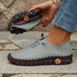 Women's Solid Color Flatform Shoes, Slip On Low-top Round Toe Non-slip Soft Rubber Sole Shoes, Casual Walking Shoes