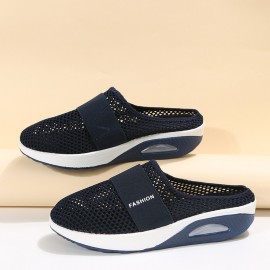 Women's Casual Summer Mesh Breathable Half Drag Shoes, Beach Platform sports shoes