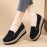 Women's Solid Color Casual Sneakers, Slip On Soft Sole Platform Daily Shoes, Versatile Shallow Mouth Loafers
