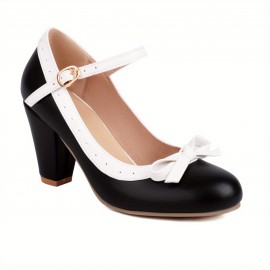 Women's Bowknot Decor Block Heels, Sexy Buckle Strap Pumps, Women's Comfortable Beer Festival Dress Shoes
