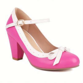 Women's Bowknot Decor Block Heels, Sexy Buckle Strap Pumps, Women's Comfortable Beer Festival Dress Shoes