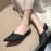 Women's Solid Color Chunky Heels, Casual Point Toe Slip On Pumps, Women's Summer Comfortable Heels