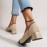 Women's Knitted Chunky Low Heels, Pointed Toe & Cap Toe Slip On Shoes, Comfy Breathable Low Heels