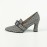 Women's Houndstooth Pumps, Bowknot Pointed Toe Slip On Chunky Heels, Versatile Dress High Heels