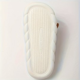 Women's Kawaii Animal Novelty Slippers, Cute Cartoon Flax Memory Foam Home Shoes, Comfy Open Toe Bedroom Slippers