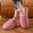Solid Color Home Warm Slippers, Soft Sole Flat Non-slip Plush Shoes, Winter Closed Toe Cozy Shoes