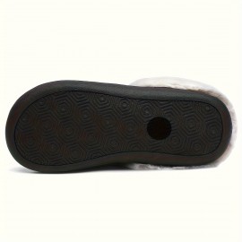 Plaid Home Slippers Soft Plush Cozy House Slippers Anti-skid Slip-on Shoes Indoor For Men Winter Shoes