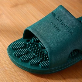Women's Indoor Massage Slides, Soldi Color Comfy Non Slip Bathroom Shoes, Home PVC Slides
